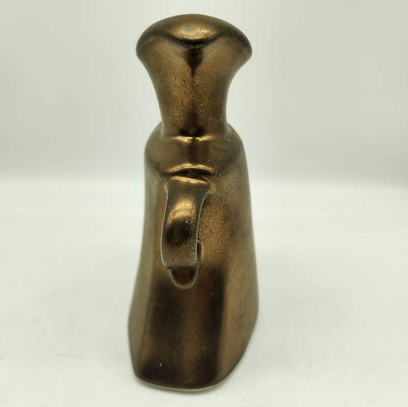 Vintage MCM 60's Michael Lambert signed Metallic Bronze glaze Candle Holder - Picture 4 of 11